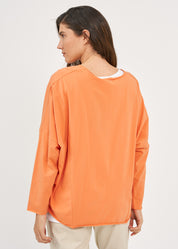 Orange long sleeve oversized shirt
