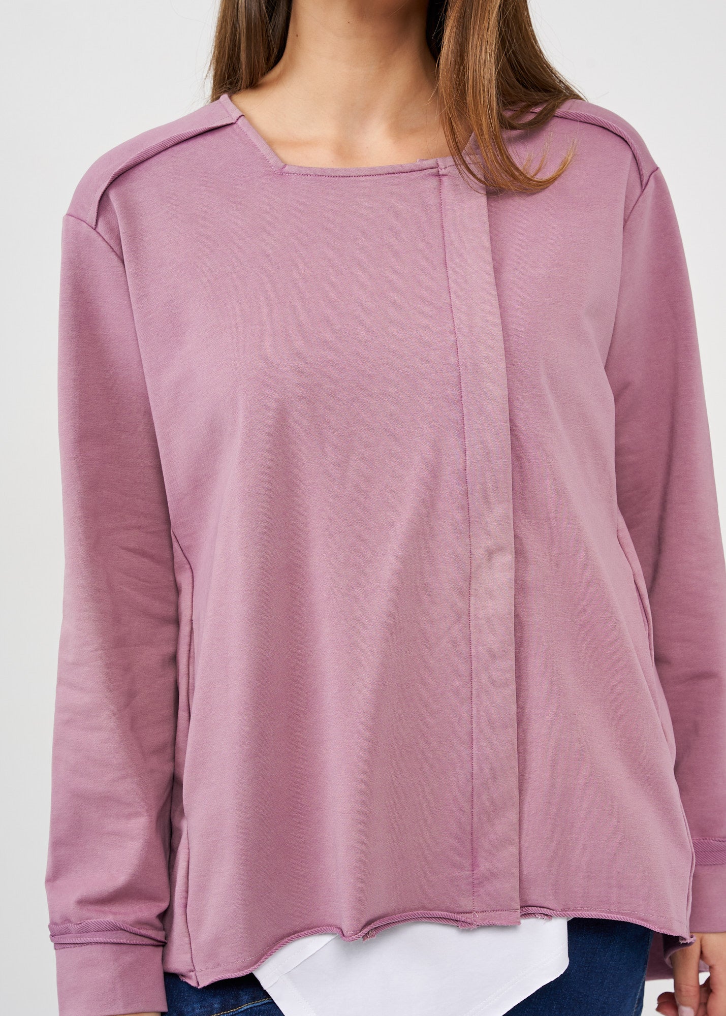 Wash jacket with a square key zipper, purple wash
