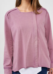 Wash jacket with a square key zipper, purple wash