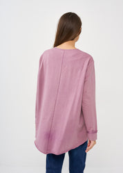 Wash jacket with a square key zipper, purple wash