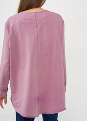 Wash jacket with a square key zipper, purple wash
