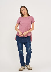 Purple long back triangle extension T-shirt