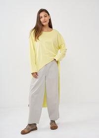 Tunic long back diagonal cuts yellow - 00