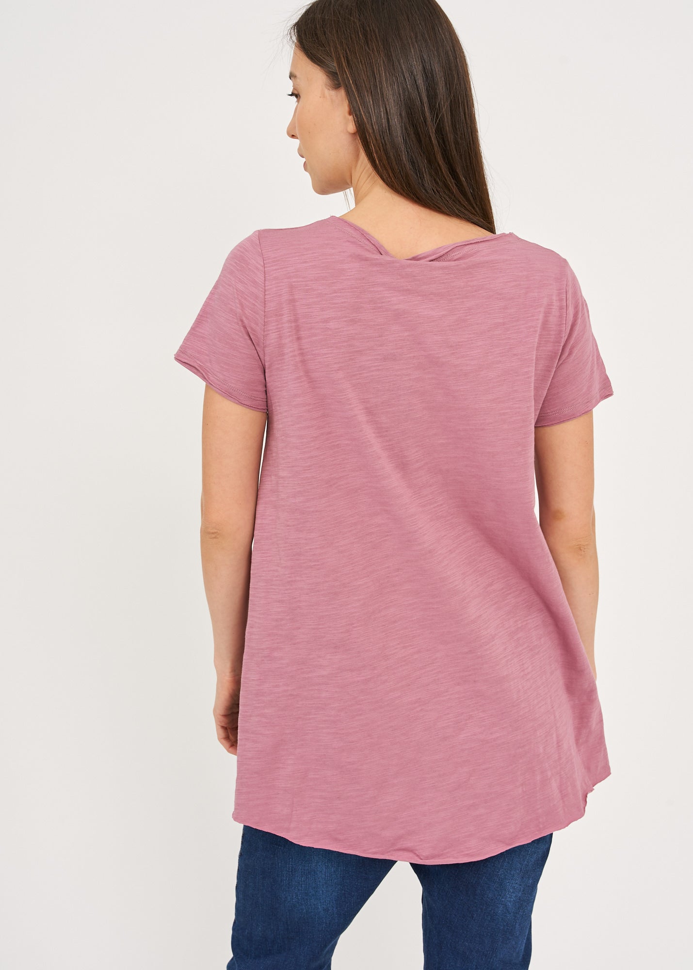 Purple long back triangle extension T-shirt