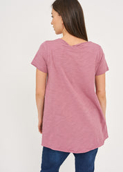 Purple long back triangle extension T-shirt