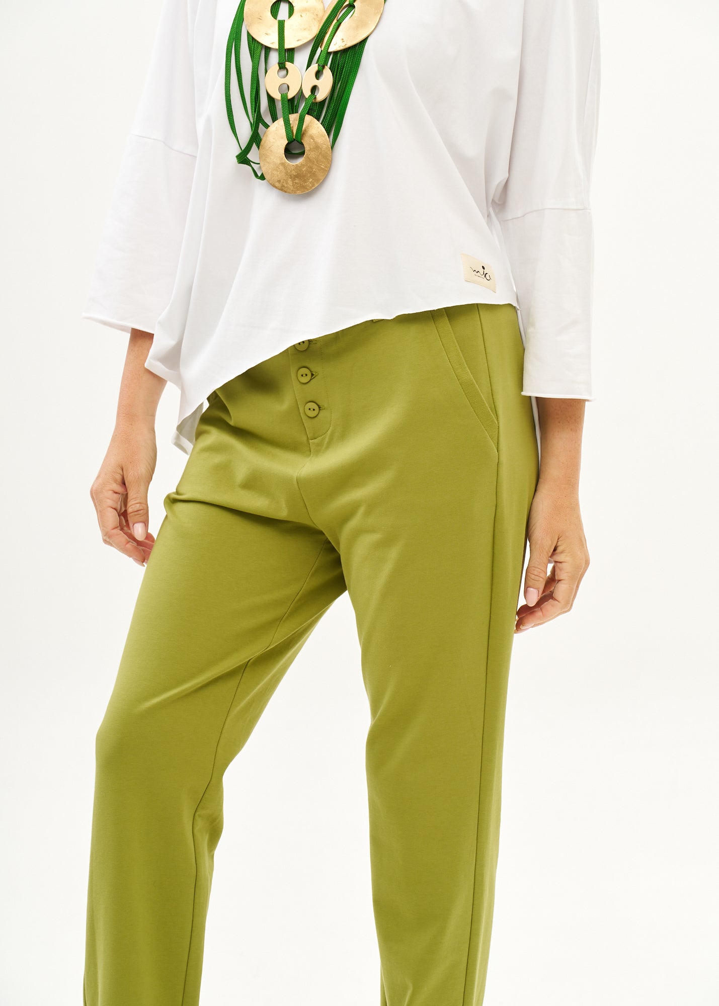Boy's T-shirt Pants with Buttons Green