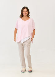 Pink short sleeve oversized bat shirt
