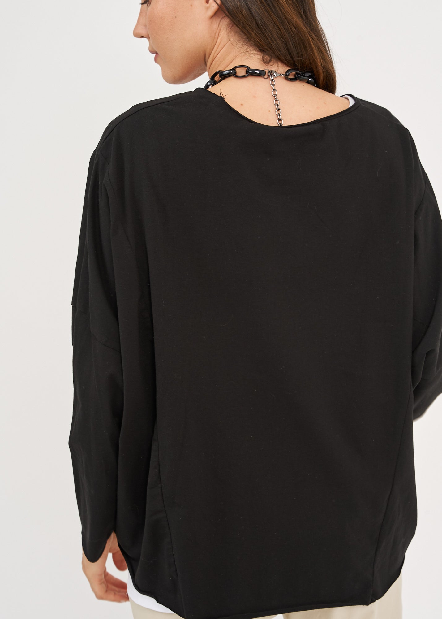 Black long sleeve oversized shirt