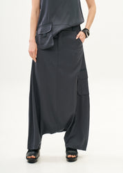 Skort with dark gray ribbon detail