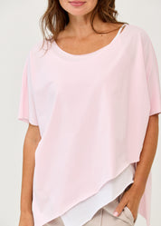 Pink short sleeve oversized bat shirt