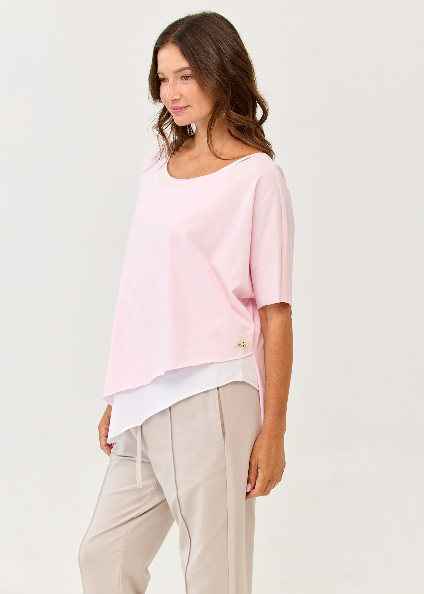 Pink short sleeve oversized bat shirt