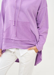 Purple long back turtleneck sweatshirt
