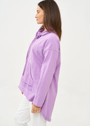 Purple long back turtleneck sweatshirt