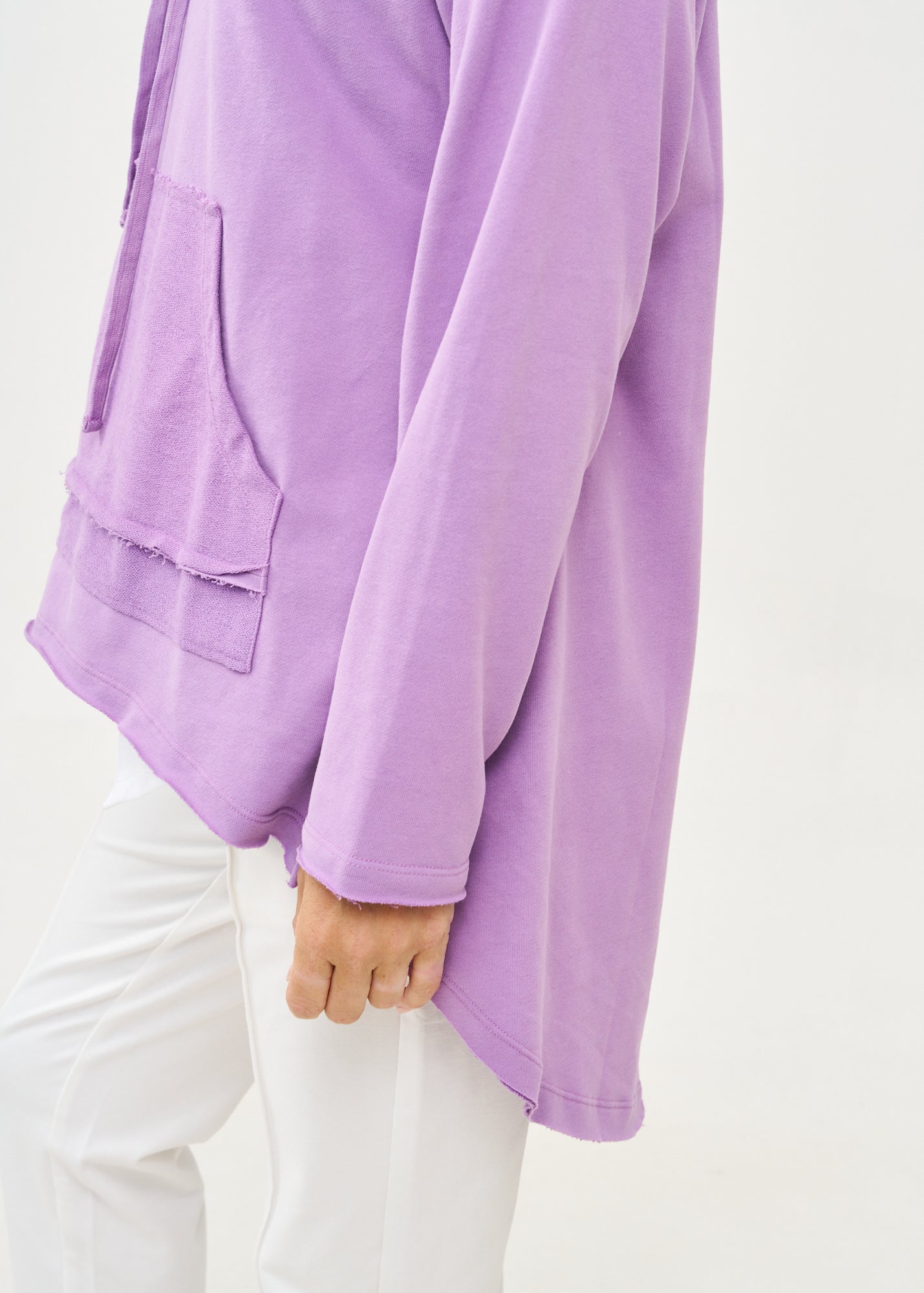 Purple long back turtleneck sweatshirt