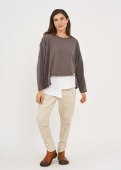 Dark gray long sleeve oversized shirt
