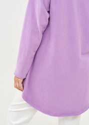 Purple long back turtleneck sweatshirt
