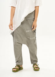 Light gray wash baggy pants with zippers