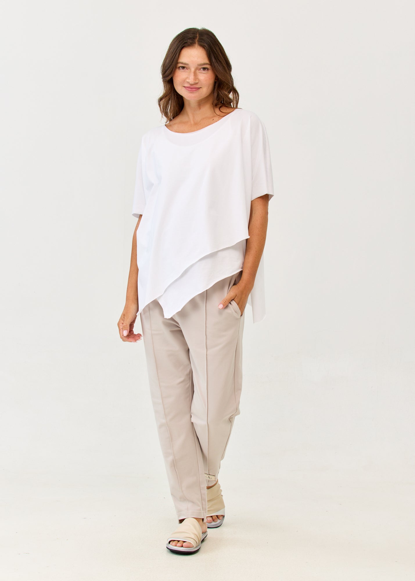 White short sleeve oversized bat shirt