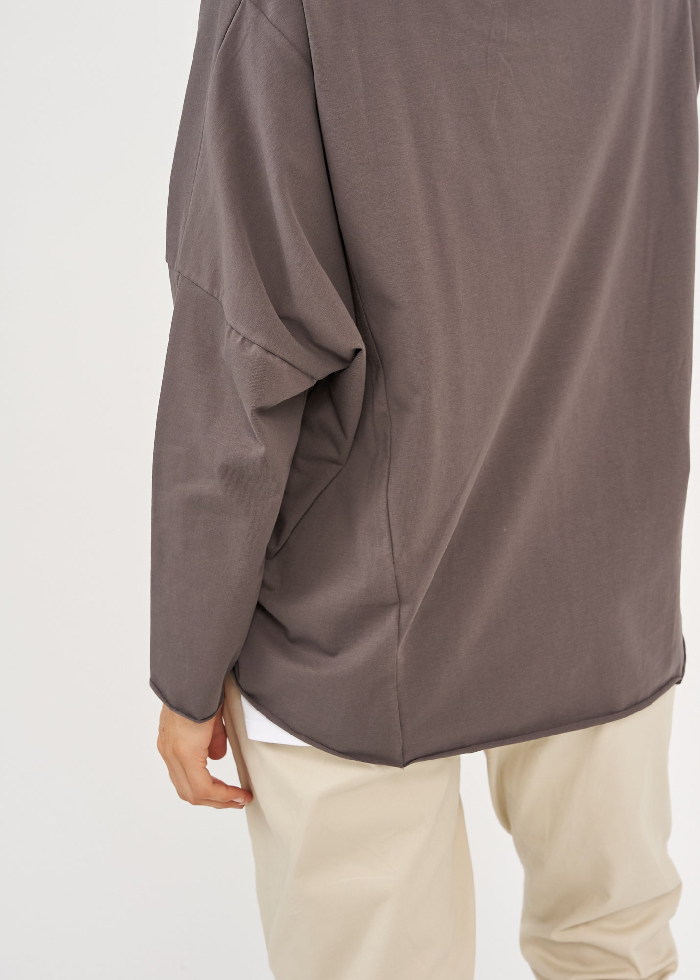 Dark gray long sleeve oversized shirt