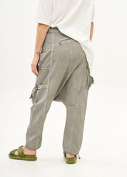 Light gray wash baggy pants with zippers