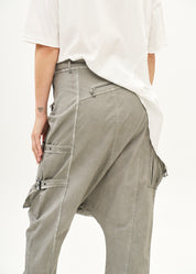 Light gray wash baggy pants with zippers