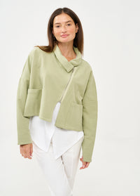 Green asymmetrical zipper sweatshirt - 99
