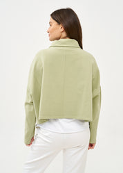 Green asymmetrical zipper sweatshirt