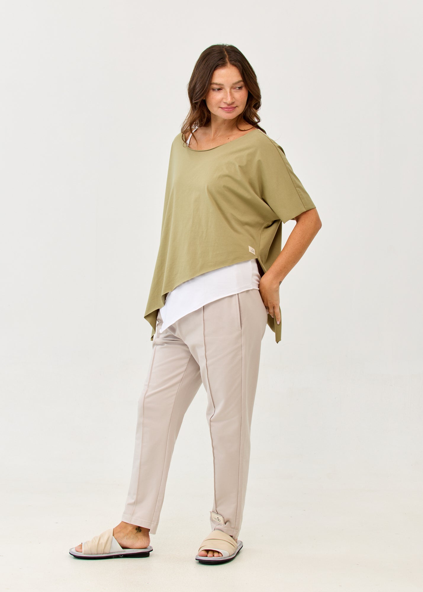 Green short sleeve oversized bat shirt