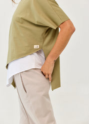 Green short sleeve oversized bat shirt