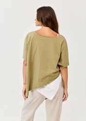 Green short sleeve oversized bat shirt
