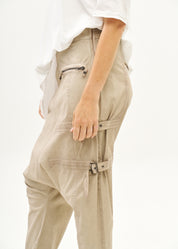 Baggy pants with zippers Stonewashed