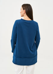 טוניקה פרנץ טרי עם רוכסן כחול כהה