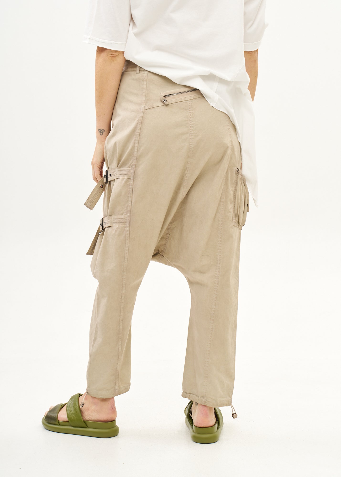 Baggy pants with zippers Stonewashed