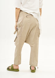 Baggy pants with zippers Stonewashed