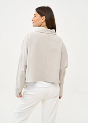 Light gray asymmetric zipper sweatshirt