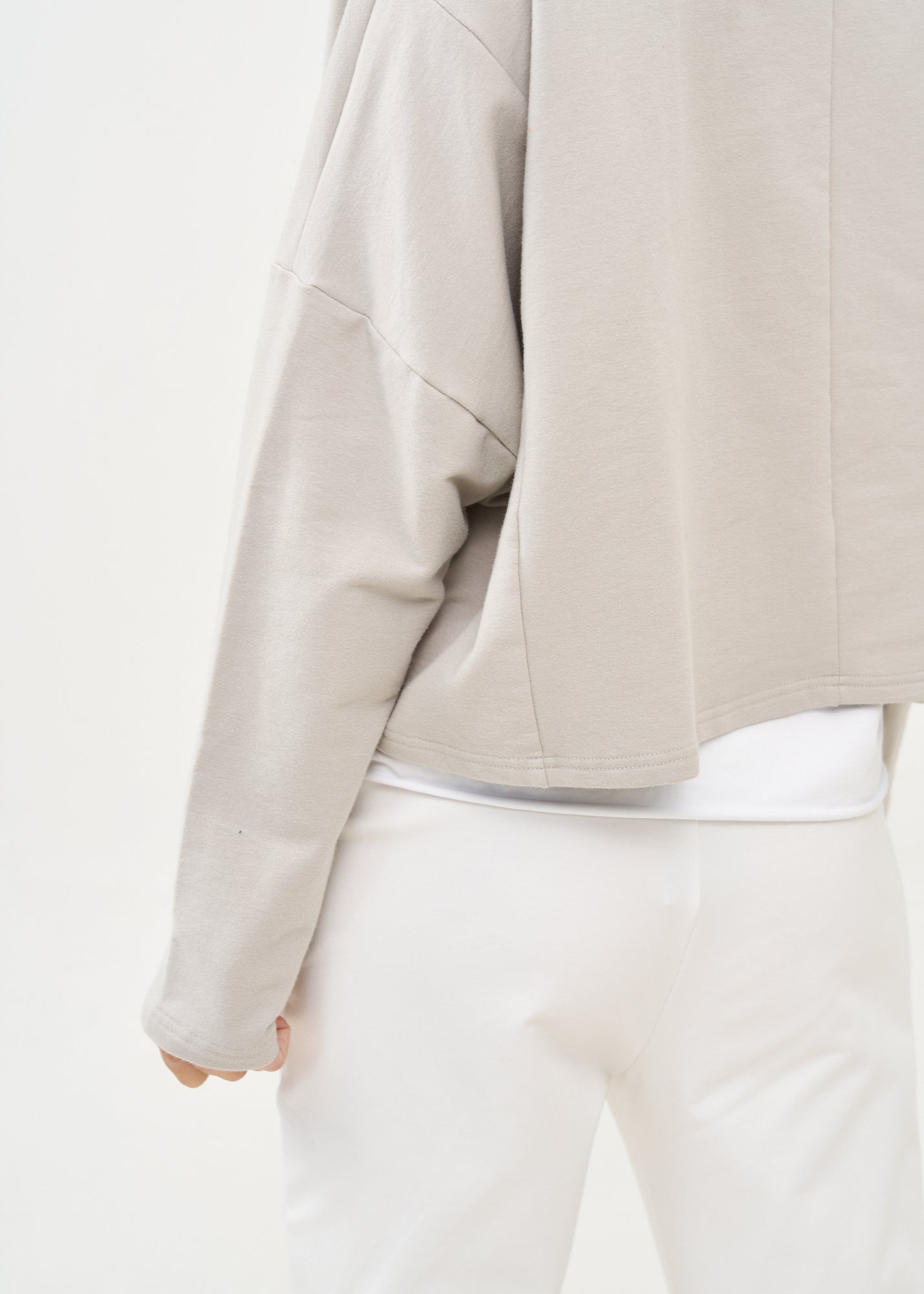 Light gray asymmetric zipper sweatshirt