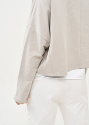 Light gray asymmetric zipper sweatshirt