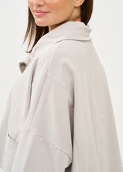 Light gray asymmetric zipper sweatshirt