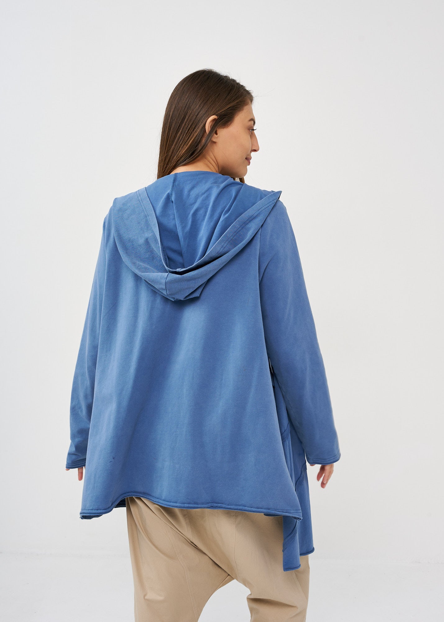 Top with blue wash scarf