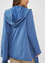 Top with blue wash scarf