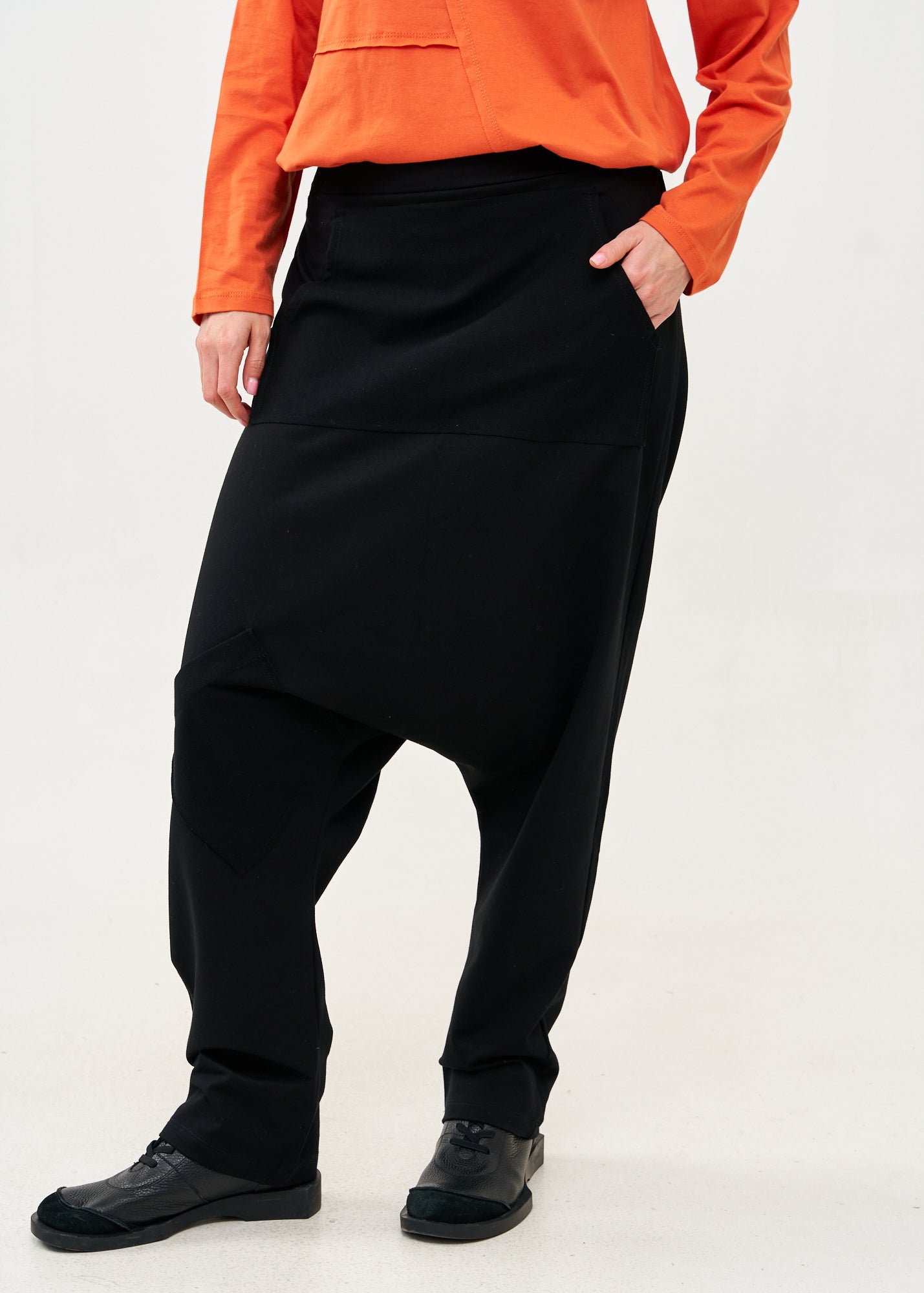 Black t-shirt baggy pants with kangaroo pocket