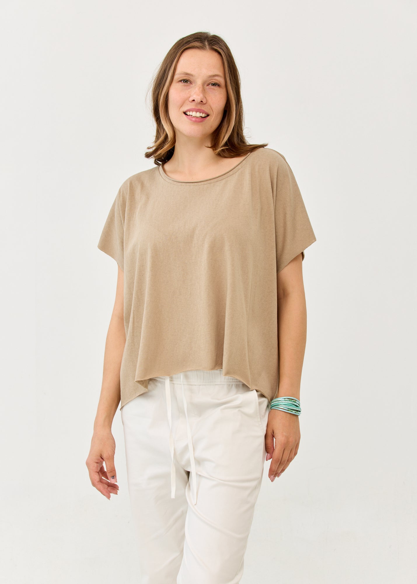 Brown Slab fabric short shirt