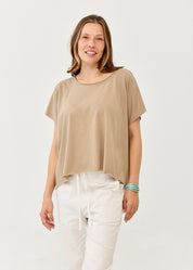 Brown Slab fabric short shirt