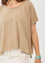 Brown Slab fabric short shirt