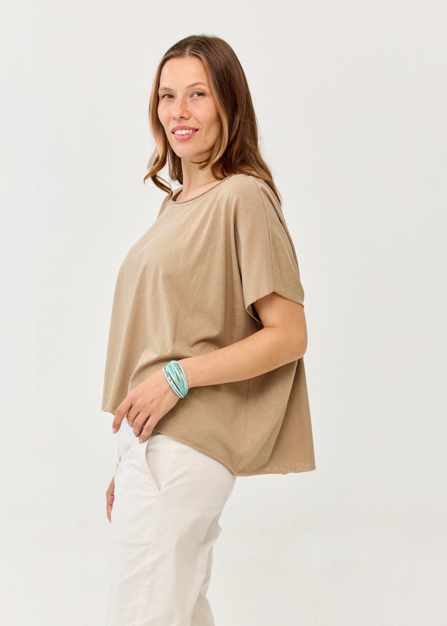Brown Slab fabric short shirt