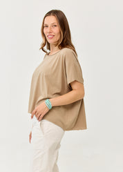 Brown Slab fabric short shirt