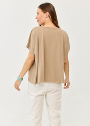 Brown Slab fabric short shirt