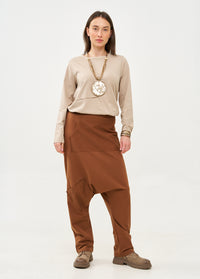 T-shirt baggy pants with brown kangaroo pocket - 00