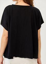 Black Slab fabric short shirt