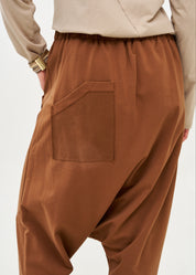 T-shirt baggy pants with brown kangaroo pocket